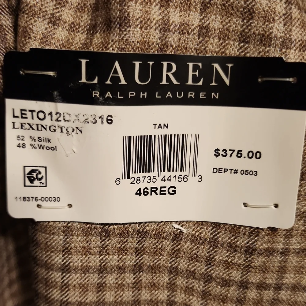 Lauren Ralph Lauren Lexington Ultraflex Silk Wool Sport Coat 46 Regular